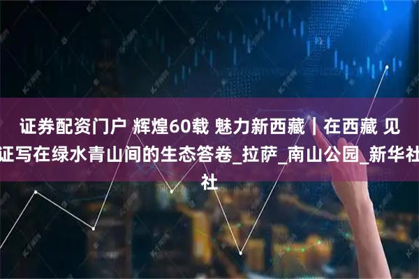 证券配资门户 辉煌60载 魅力新西藏|在西藏 见证写在绿水青山间的生态答卷_拉萨_南山公园_新华社